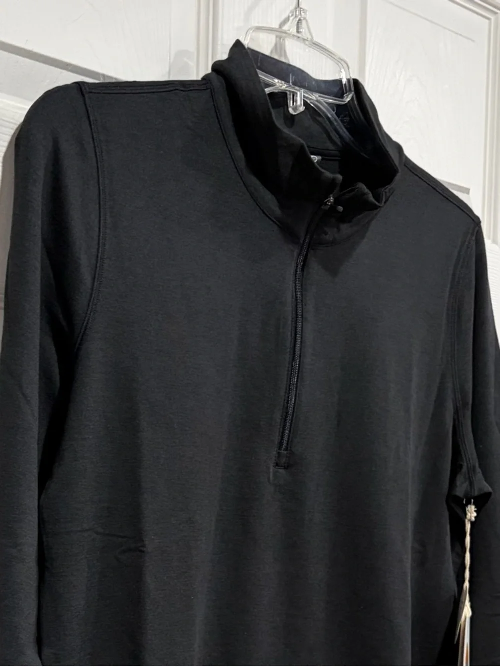 Vuori Women's XL Halo Essential Half Zip Black NWT Jacket Stretch-Knit Yoga - Picture 2 of 7